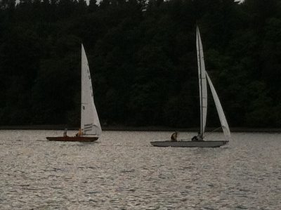 First view of Sparkle under sail!  We're in back, trying...
